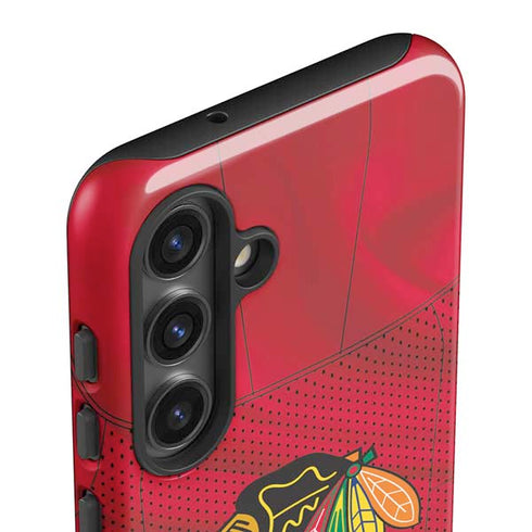NHL Blackhawks Red Stripes Galaxy S24 Plus Impact Case